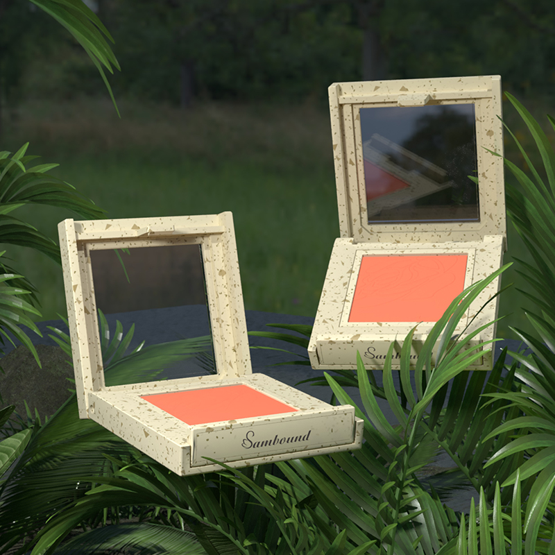 小麥秸稈材質(zhì)粉盒環(huán)?？山到庵С钟∷ogo