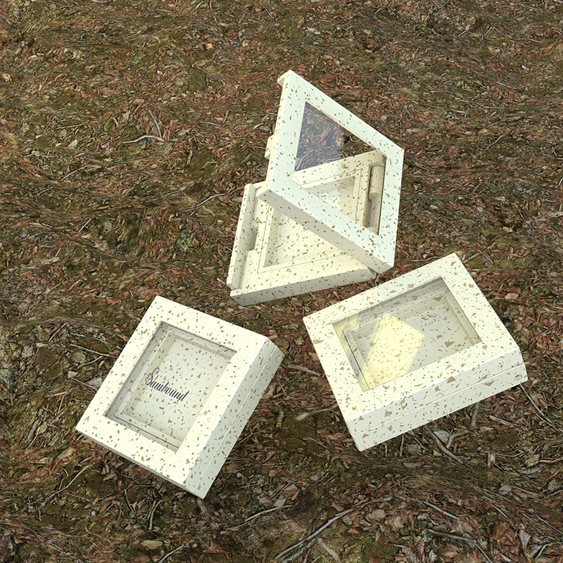 小麥秸稈材質(zhì)粉盒環(huán)?？山到庵С钟∷ogo