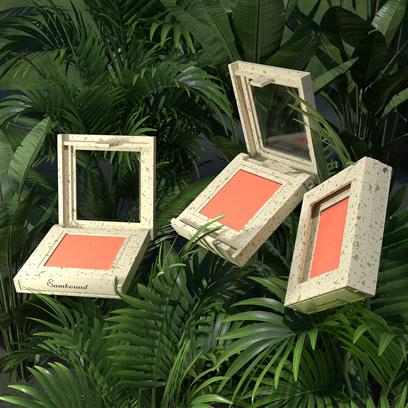 小麥秸稈材質(zhì)粉盒環(huán)?？山到庵С钟∷ogo